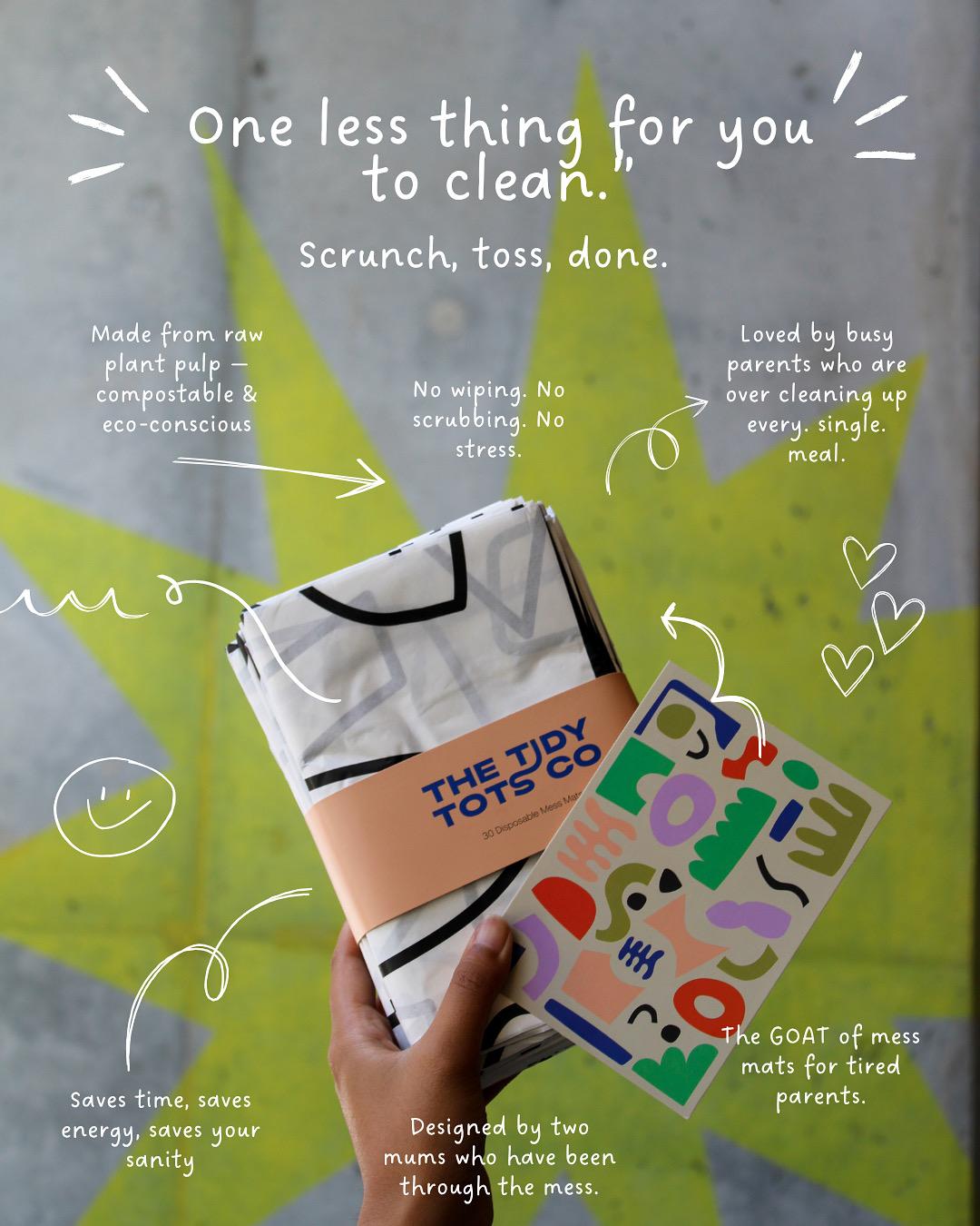The Tidy Tots Co Mess Mat – Pack of 30